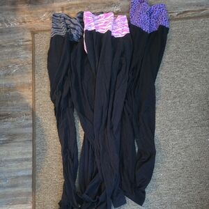 Black Yoga Pants with Colorful Waistbands